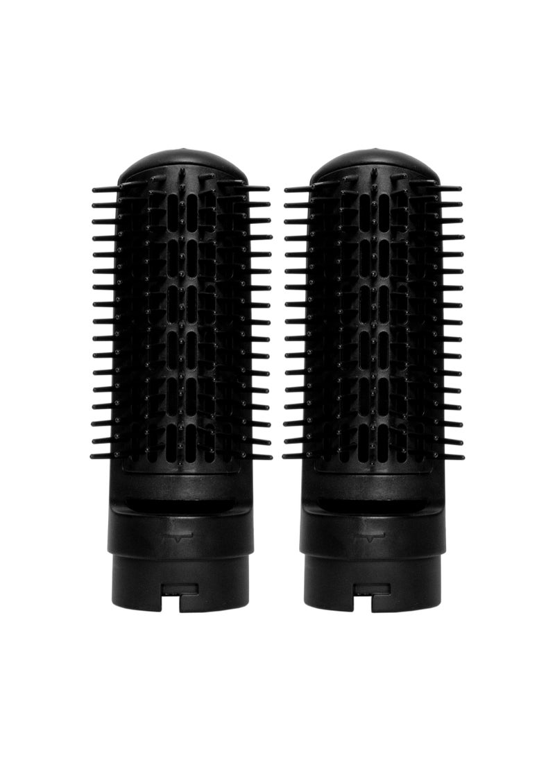Electric hair styling brush with two attachments black
