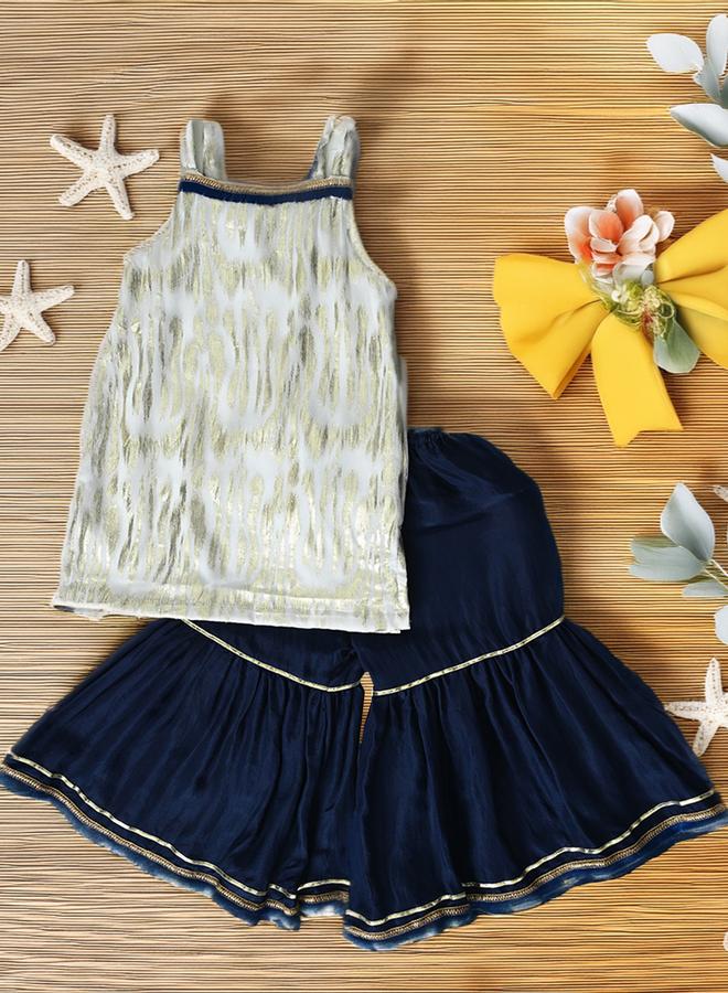 BELLA MODA Printed Strappy Ethnic Top and Pants Set - Image 1