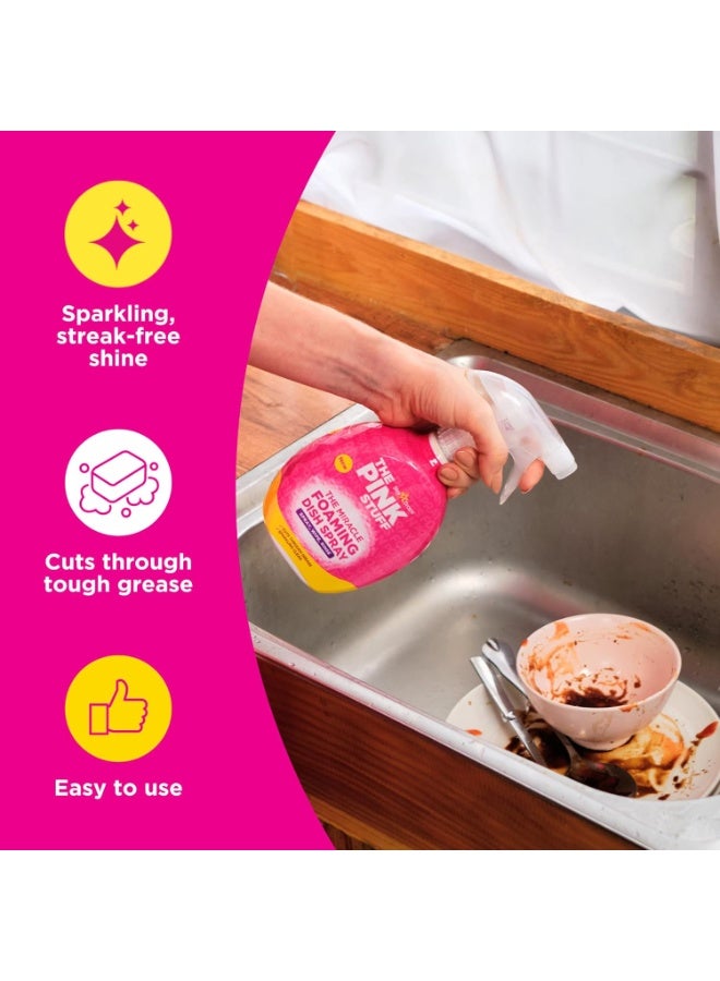 Stardrops The Pink Stuff Miracle Foaming Dish Spray 500 ml – Powerful Foam Dish Soap for Tough Grease & Everyday Cleaning - Image 3