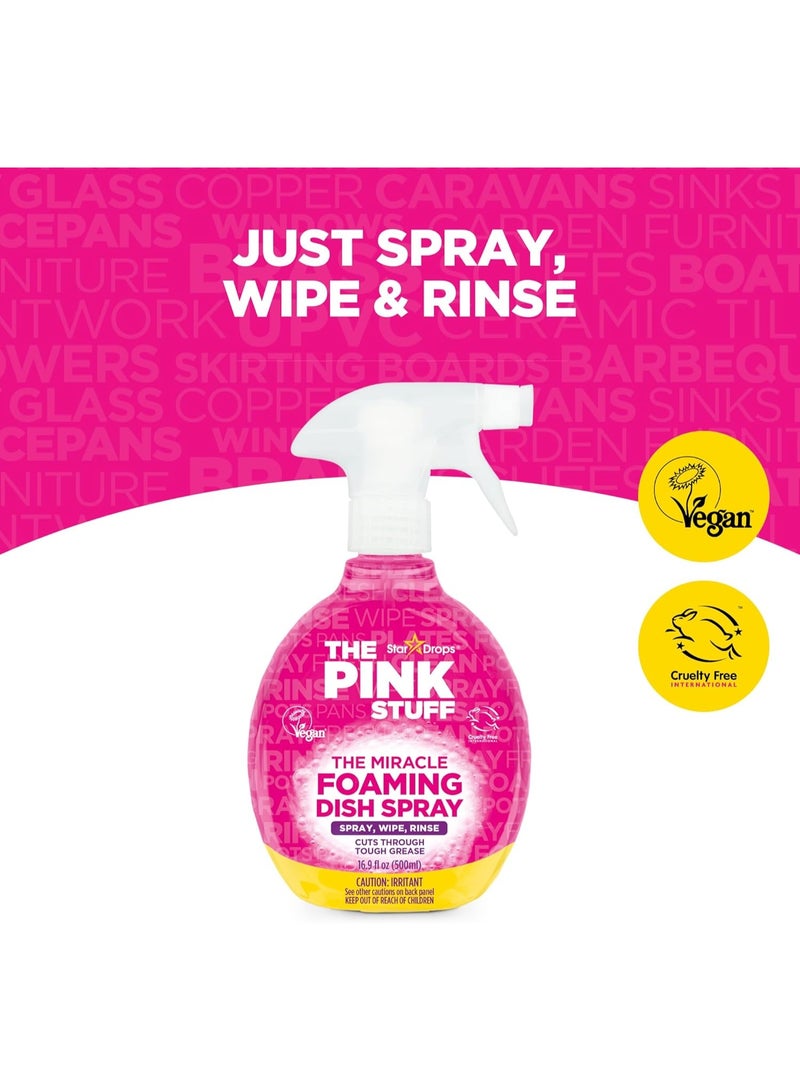 Stardrops The Pink Stuff Miracle Foaming Dish Spray 500 ml – Powerful Foam Dish Soap for Tough Grease & Everyday Cleaning - Image 4