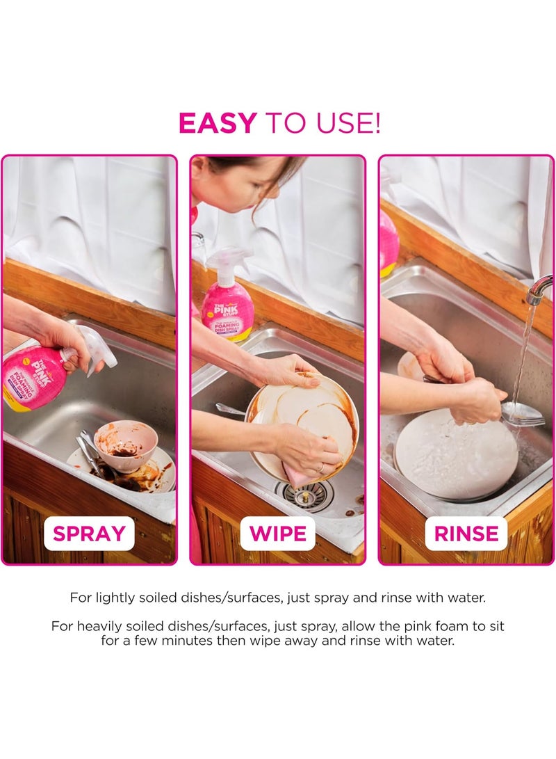 Stardrops The Pink Stuff Miracle Foaming Dish Spray 500 ml – Powerful Foam Dish Soap for Tough Grease & Everyday Cleaning - Image 2