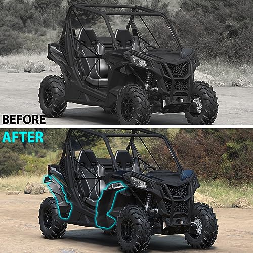 SAUTVS Wider Fender Flares Kit for Maverick Trail Sport, Extended Front & Rear Mud Flaps Mud Guards for Can Am Maverick Trail Sport Max 2018-2024 Accessories (6PCS, Replace #715004958/#715004959) - Image 2