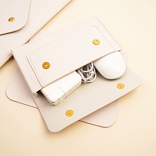 Benfan Laptop Sleeve 13 Inch Compatible with New MacBook Air 13, New MacBook Pro 13, Dell XPS 13 with Small Pouch, Mouse Pad and Cord Organizer, Color White - Image 4