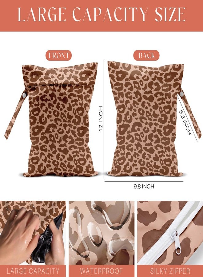 VBCVBGFH 4 Pack Colorful Neon Leopard Print Wet Bag Waterproof Reusable Wet Dry Bag for Swimsuit Dirty Clothes Diaper Travel Pool Beach Yoga Gym Travel Party Birthday Christmas Toiletries Beach Essentials - Image 5