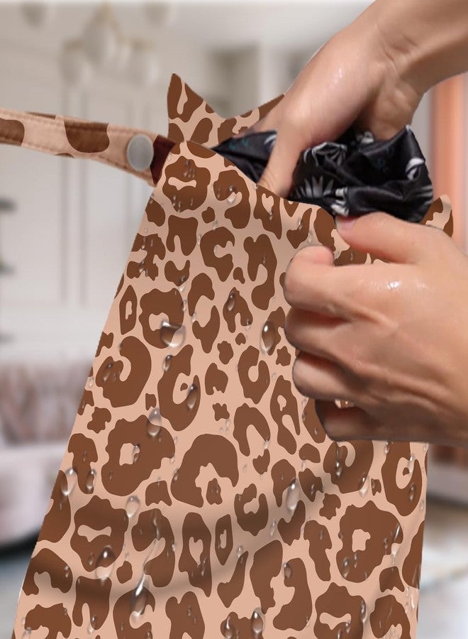 VBCVBGFH 4 Pack Colorful Neon Leopard Print Wet Bag Waterproof Reusable Wet Dry Bag for Swimsuit Dirty Clothes Diaper Travel Pool Beach Yoga Gym Travel Party Birthday Christmas Toiletries Beach Essentials - Image 2