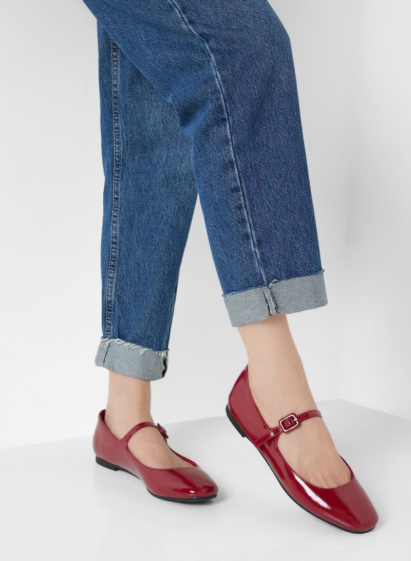 STEVE MADDEN Caddie Buckle Strap Closed Toe Ballerinas  - Image 5