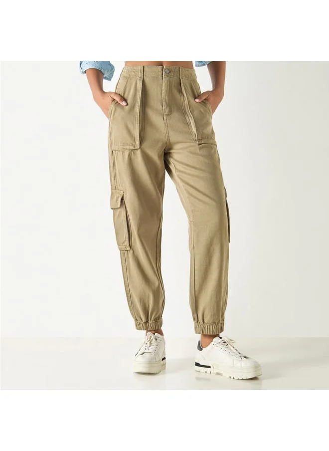 Lee Cooper Lee Cooper Solid Cargo Joggers with Pockets