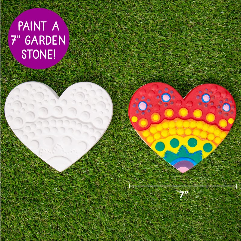 Creative Roots Mosaic Heart Stepping Stone, Includes 7-Inch Ceramic Stepping Stone & 6 Vibrant Paints, Mosaic Stepping Stone Kit, Paint Your Own, DIY Stepping Stone Kit for Kids Ages 8+ - Image 5