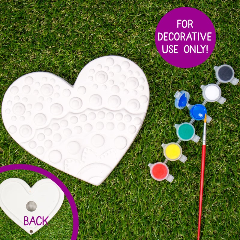 Creative Roots Mosaic Heart Stepping Stone, Includes 7-Inch Ceramic Stepping Stone & 6 Vibrant Paints, Mosaic Stepping Stone Kit, Paint Your Own, DIY Stepping Stone Kit for Kids Ages 8+ - Image 3