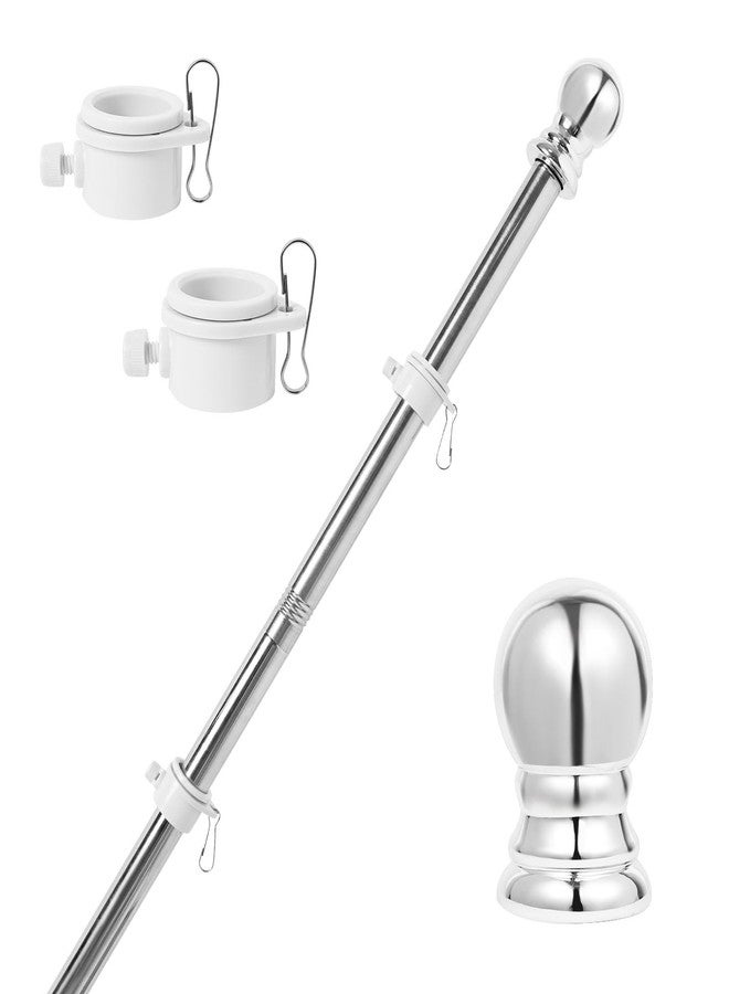 YKFLY Flag Pole Kit 5ft Flag Pole for Outside House, Flag poles with Tangle Free Flag Pole Rings for 3x5 American Flag Mounting Bracket Stainless Steel Heavy Duty for Yard Truck Boat(without Bracket) - Image 1