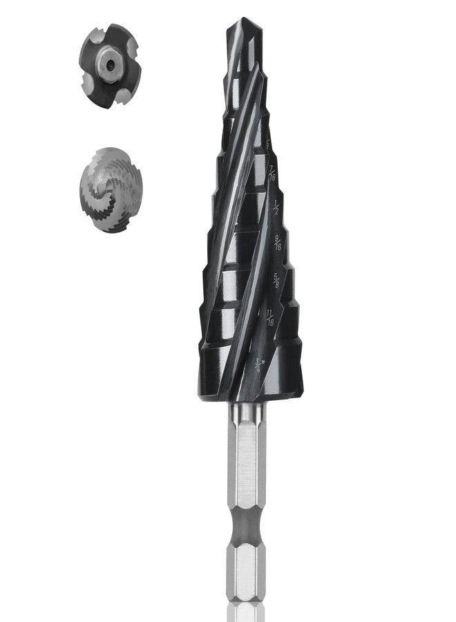 IRONANT Cobalt M35 Step Drill Bit 1/4" to 3/4", TiAlN Coating 4 Spiral Flute Step Bit for Stainless Steel, Metal, Aluminum, Plastic - Image 1