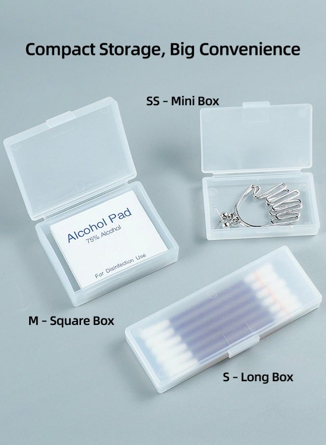 Zcheer Portable Mini Storage Box 3-Piece Set – Multi-Functional PP Organizer for Band-Aids, Jewelry, Cotton Swabs, Makeup Pads, Earphones & Small Tools – Dustproof Compact Containers for Home, Office & Travel - Image 2