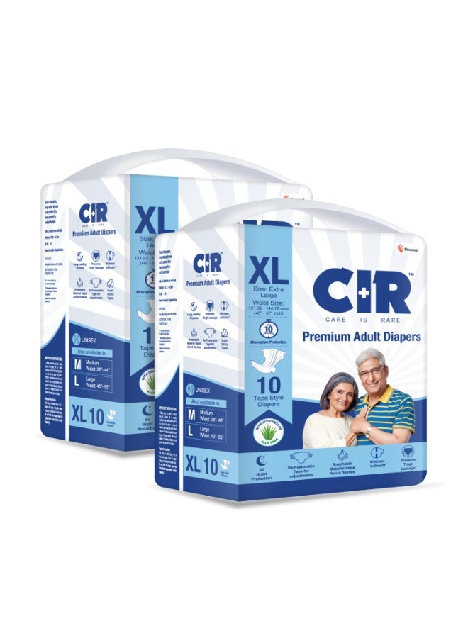 حفاضات لاصقة فاخرة للجنسين من CIR - حماية طوال الليل مع خلاصة الصبار، مقاس XL - 10 وحدات × عبوة من قطعتين - Image 3