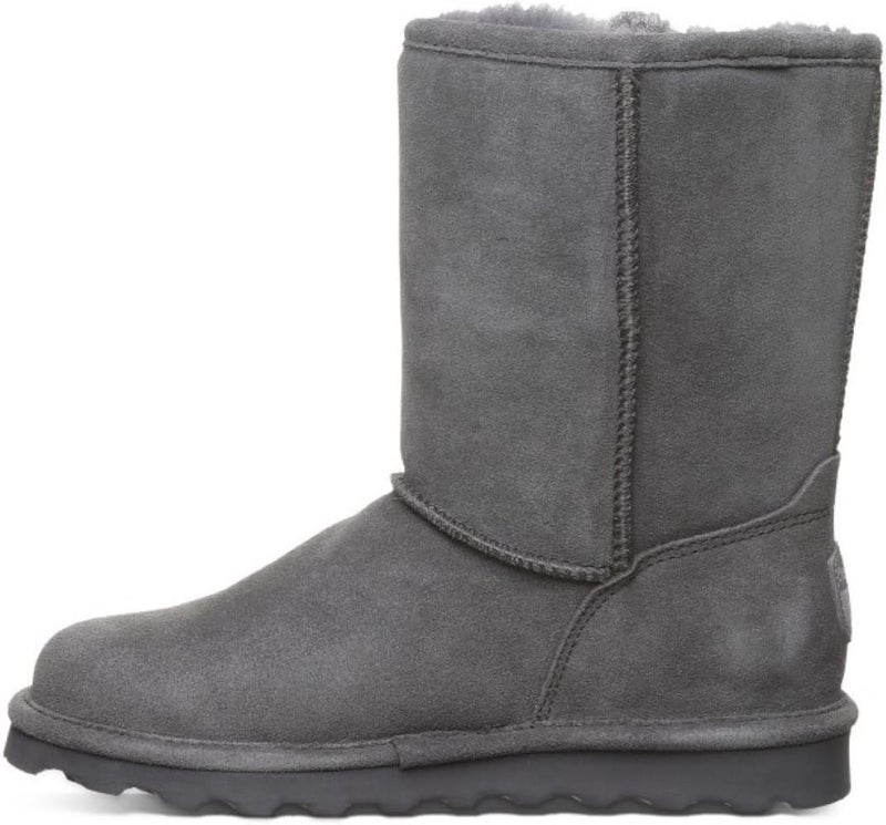 BEARPAW Women's Elle Short Slip On Boots - Classic Suede Winter Boot in Grey Charcoal - Image 2
