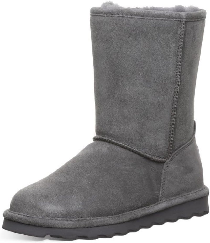 BEARPAW Women's Elle Short Slip On Boots - Classic Suede Winter Boot in Grey Charcoal - Image 1