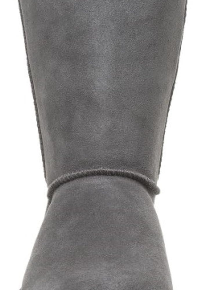 BEARPAW Women's Elle Short Slip On Boots - Classic Suede Winter Boot in Grey Charcoal - Image 3