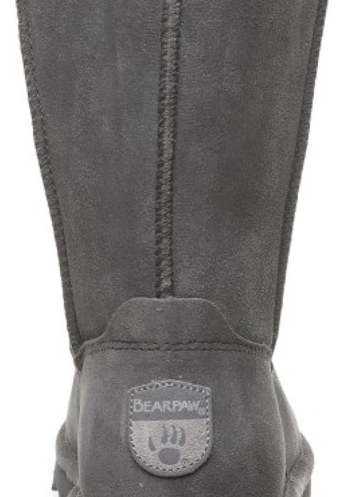 BEARPAW Women's Elle Short Slip On Boots - Classic Suede Winter Boot in Grey Charcoal - Image 4