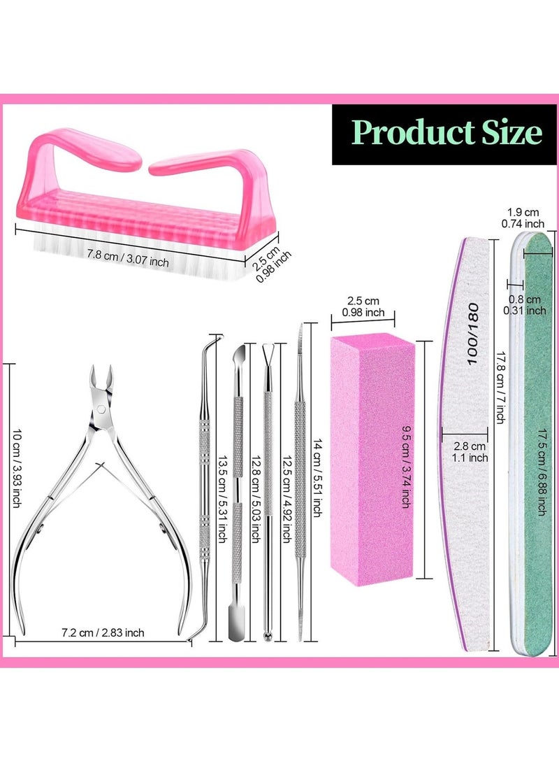 12 PCS Nail Files and Buffer Block Set,Pedicure Kit Hand Foot Manicure Care Set,Cuticle Nippers with Emery Boards Nail Buffer Kit, Pusher Toenail Lifter Peeler Scraper Nail Brush, For Manicure and Pedicure Tools - Image 2