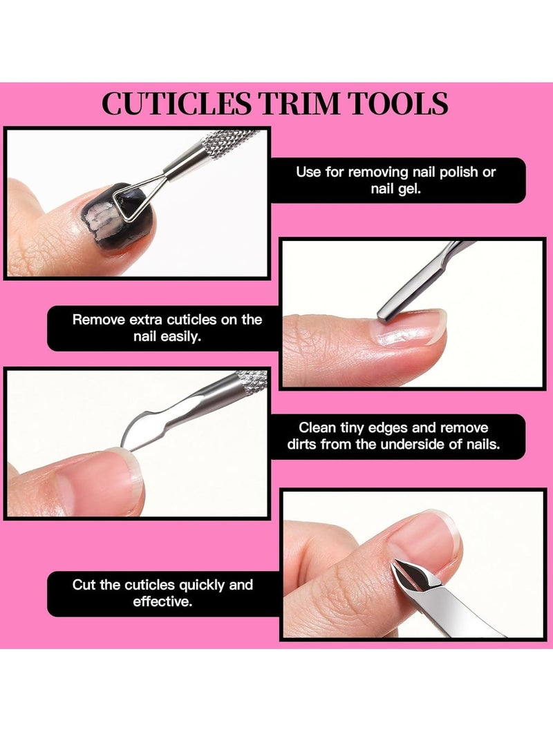 12 PCS Nail Files and Buffer Block Set,Pedicure Kit Hand Foot Manicure Care Set,Cuticle Nippers with Emery Boards Nail Buffer Kit, Pusher Toenail Lifter Peeler Scraper Nail Brush, For Manicure and Pedicure Tools - Image 4