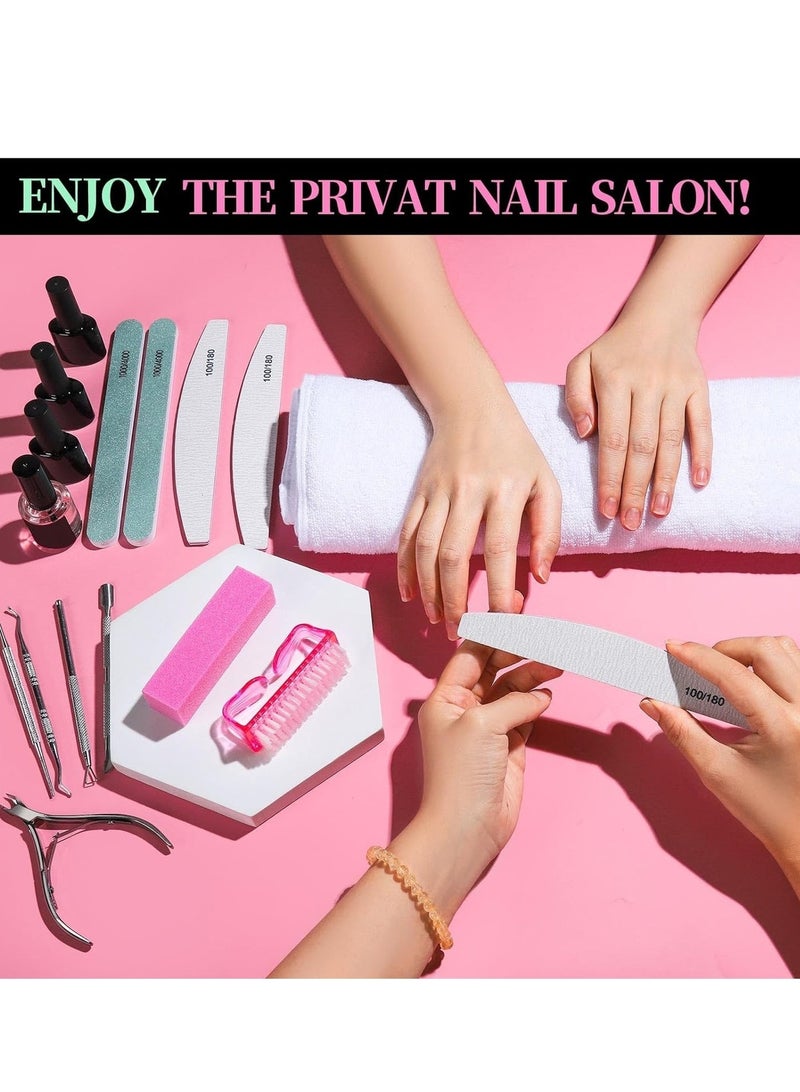 12 PCS Nail Files and Buffer Block Set,Pedicure Kit Hand Foot Manicure Care Set,Cuticle Nippers with Emery Boards Nail Buffer Kit, Pusher Toenail Lifter Peeler Scraper Nail Brush, For Manicure and Pedicure Tools - Image 3