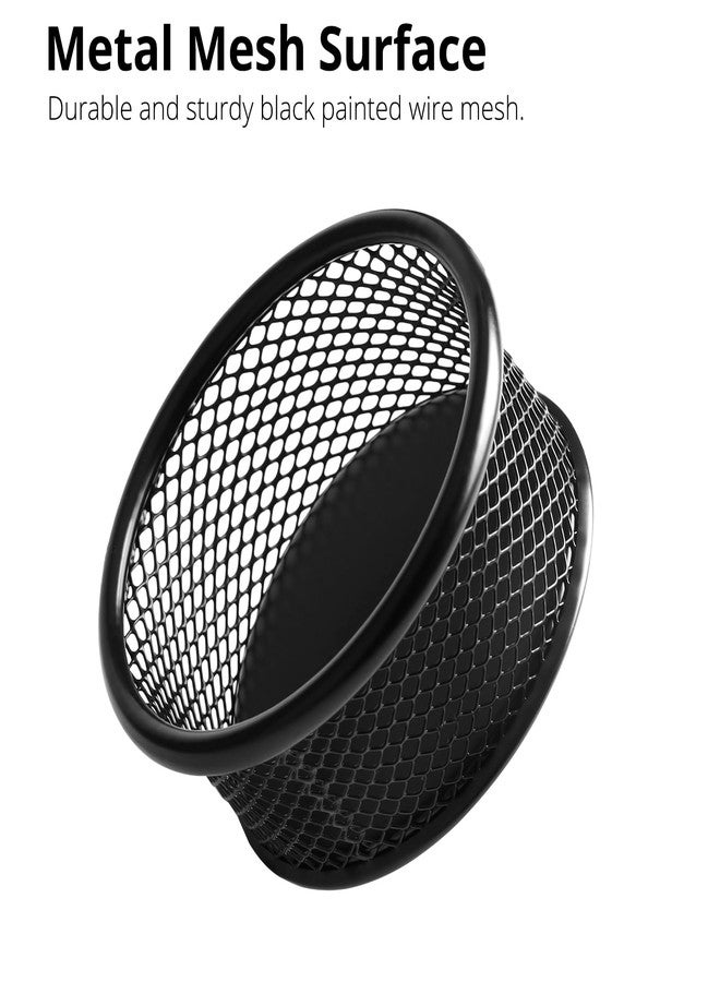 FUCDTEFC Paper Clip Holder, Paperclip Holders for Desk, Mesh Paper Clip Holder for Desk Binder Wire Mesh Bowls, Paper Clip Dispenser Organizer for Holding Small Parts Office Accessories Black 4 Pack - Image 4