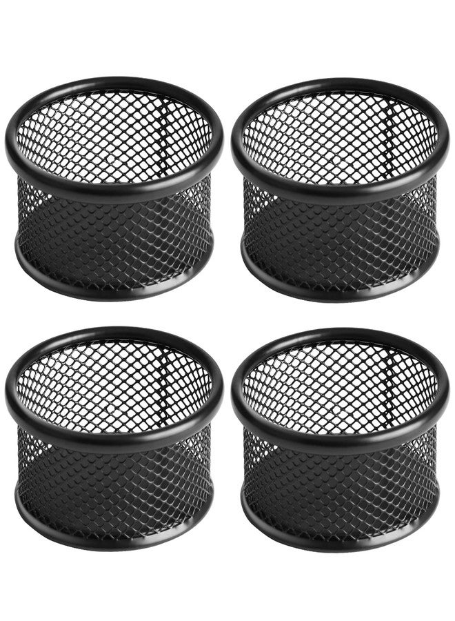 FUCDTEFC Paper Clip Holder, Paperclip Holders for Desk, Mesh Paper Clip Holder for Desk Binder Wire Mesh Bowls, Paper Clip Dispenser Organizer for Holding Small Parts Office Accessories Black 4 Pack - Image 2