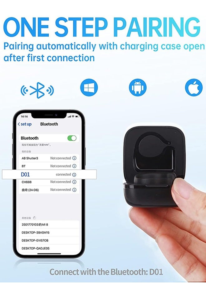 Garlo - Bluetooth Remote Control Wireless Page Turner Camera Remote Shutter Selfie Button Controller with Charging Case for iPhone Android Ipad Cell Phone - Image 1