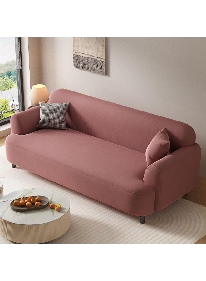 Zayn comforts Modern 3-Seater Leather Sofa in Peach Pink - Image 1