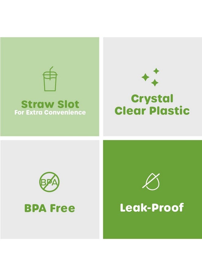 Comfy Package [16 oz. - 50 Count Clear Plastic Cups With Lids, Disposable Coffee Cups with Flat Lids - Ideal for Cold Beverages, Smoothies, and To-Go Drinks - Image 4