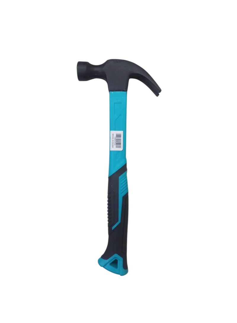 Claw Hammer 500 g – 33cm Length, Heavy-Duty Steel Head for Nailing & Nail Pulling, Strong Plastic Handle with Non-Slip Rubber Grip – Black/Turquoise – Model 10004944 - Image 1