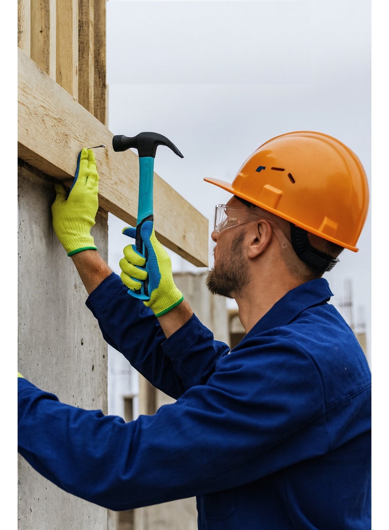 Claw Hammer 500 g – 33cm Length, Heavy-Duty Steel Head for Nailing & Nail Pulling, Strong Plastic Handle with Non-Slip Rubber Grip – Black/Turquoise – Model 10004944 - Image 3