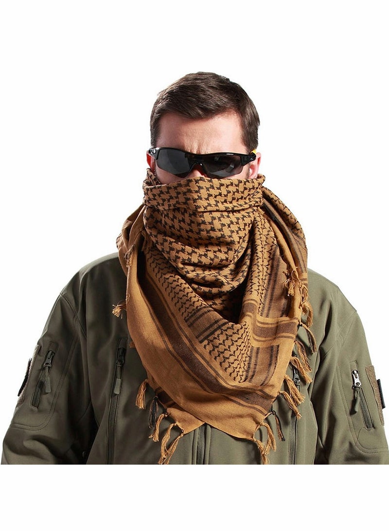 SYOSI Scarf Men - Women Military Shemagh Tactical Desert Scarf, 100% Cotton Keffiyeh Neck Head Scarf Wrap for Men Women Arab Wrap with Tassel 43x43 inches  - Image 2