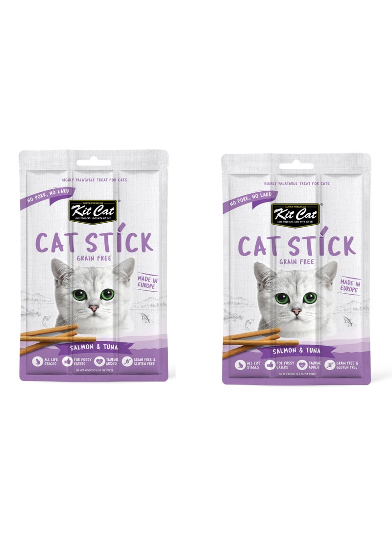 كيت كات طعام قطط خالي من الحبوب بطعم السلمون والتونة 15 جرام - قطعتين - Image 1