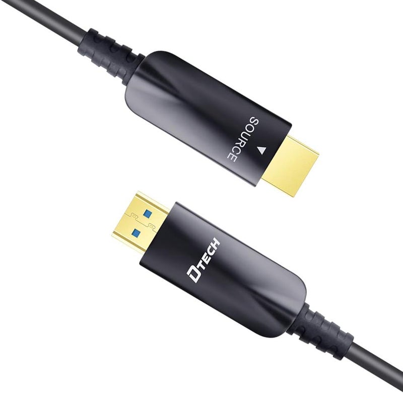 دي تك كابل HDMI من الألياف الضوئية من بطول 10 أمتار، يدعم تقنيات 4K بمعدل 60 هرتز و1080p والفيديو عالي الدقة بتقنية 3D وARC وHDCP وCEC وبسرعة عالية، مناسب لشاشات الكمبيوتر والتلفزيونات وأجهزة المشاريع (32 قدمًا، لون أسود). - Image 5