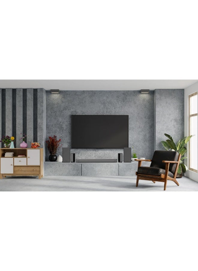 باورولوجي نظام مسرح منزلي لاسلكي Powerology 5.2.4CH بقدرة 615 واط مع مضخم صوت مزدوج وتقنية Dolby Atmos. - Image 4