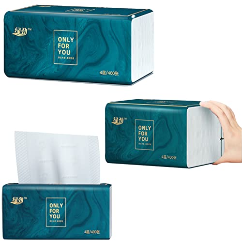 Pormasbenzer 8 Packs Disposable Facial Tissue, Toilet Paper, Native Wood Pulp Fiber Material, Soft Facial Napkin, White Facial Paper Tissue, 4-Ply, 400 Sheets per Pack - Image 4
