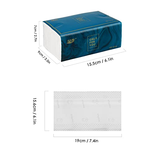 Pormasbenzer 8 Packs Disposable Facial Tissue, Toilet Paper, Native Wood Pulp Fiber Material, Soft Facial Napkin, White Facial Paper Tissue, 4-Ply, 400 Sheets per Pack - Image 2