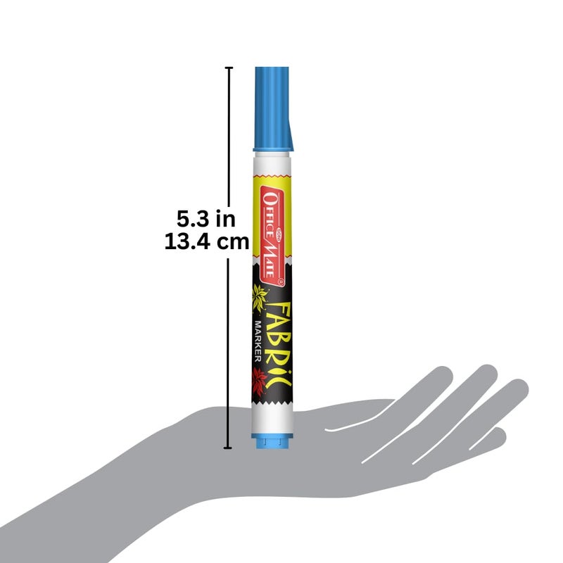 Office Mate soni officemate Permanent Multicolor Fabric Marker Pen, Colorful Pens (10 Pcs in Pack) - Image 4