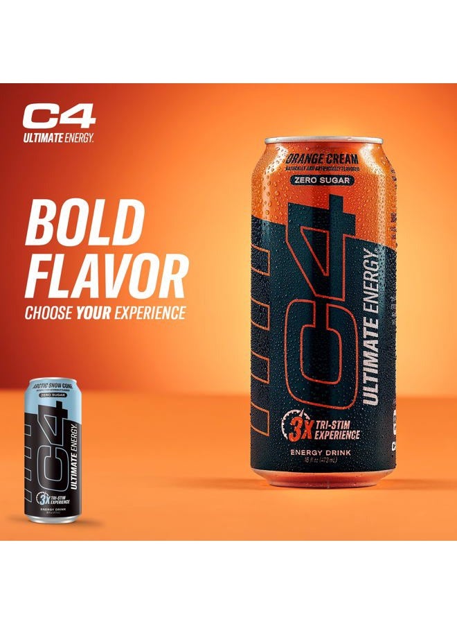 C4 Cellucor C4 Ultimate Sugar Free Energy Drink 16oz (Pack of 12) | Arctic Snow Cone | Pre Workout Performance Drink with No Artificial Colors or Dyes - Image 4