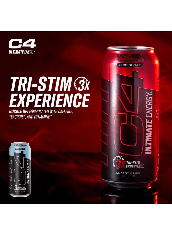 C4 Cellucor C4 Ultimate Sugar Free Energy Drink 16oz (Pack of 12) | Arctic Snow Cone | Pre Workout Performance Drink with No Artificial Colors or Dyes - Image 3