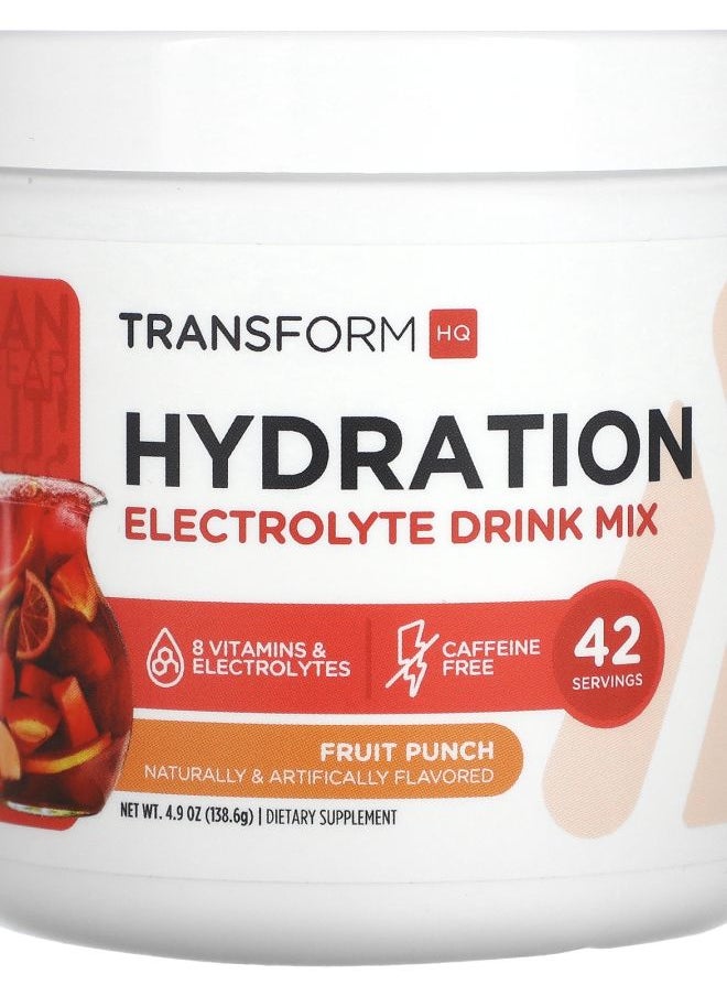 TransformHQ Hydration Electrolyte Drink Mix Fruit Punch 4.9 oz (138.6 g) 