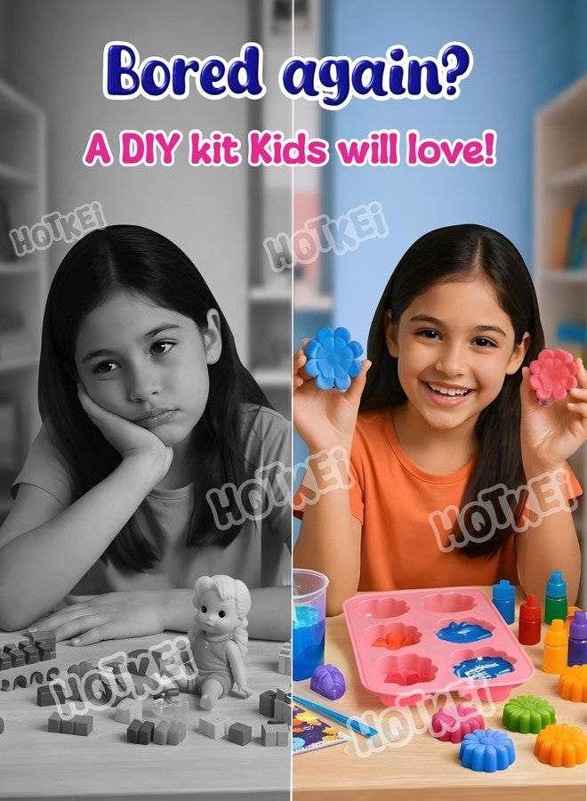 HOTKEI Soap Making Kit for Kids 8+ Years | 10 Premium Soap Bases with Fun Mould, Colors, Fragrances & Accessories | DIY Creative Gift Kit for Girls and Boys - Image 5