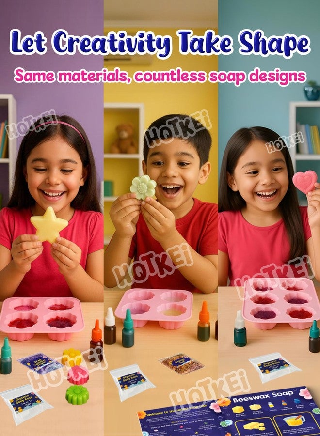 HOTKEI Soap Making Kit for Kids 8+ Years | 10 Premium Soap Bases with Fun Mould, Colors, Fragrances & Accessories | DIY Creative Gift Kit for Girls and Boys - Image 2