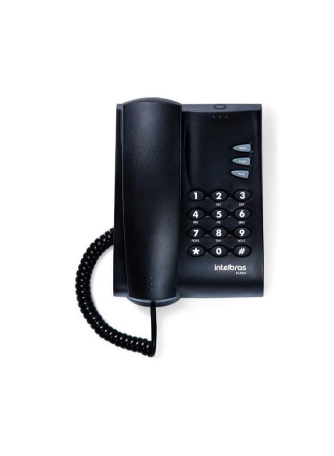 Intelbras Pleno Basic Wired Telephone, Black - Image 1