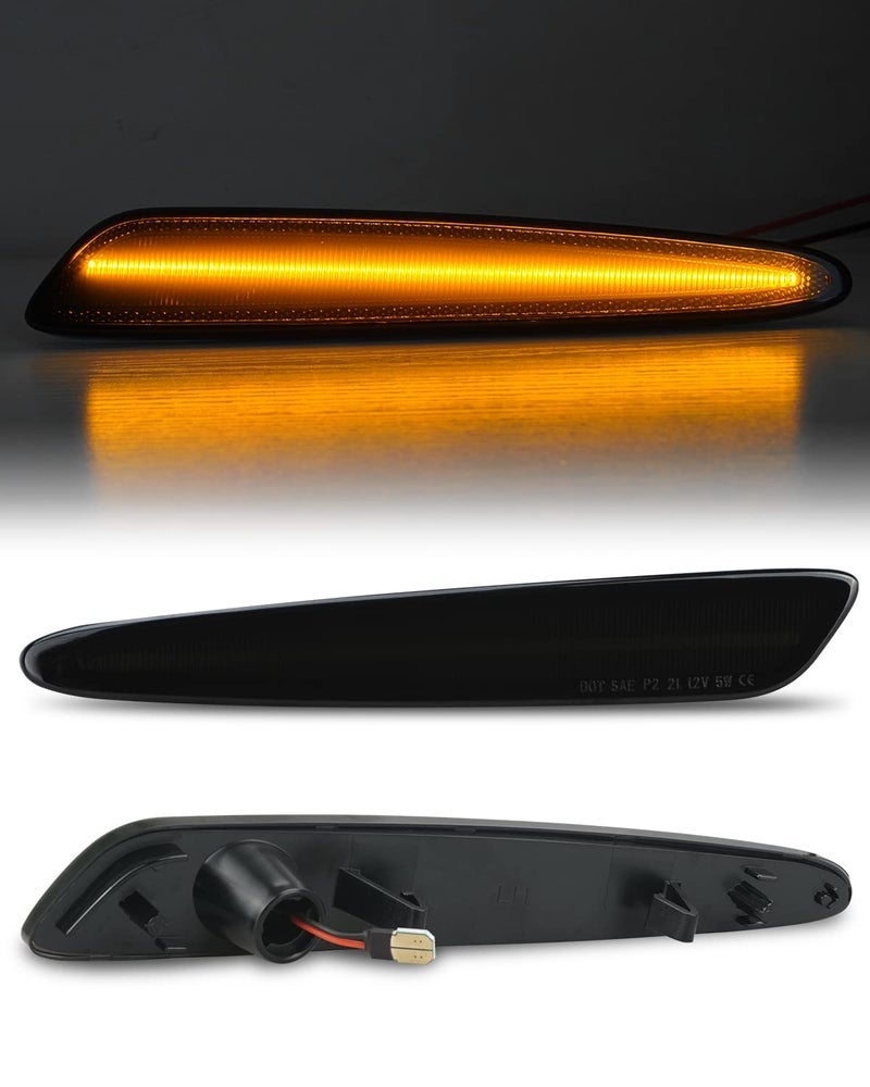 Bestview Side Marker Light Assembly, Front Bumper Side Marker Lamps Reflectors Compatible with 2005-2013 Chevy Corvette C6, Amber - Image 2