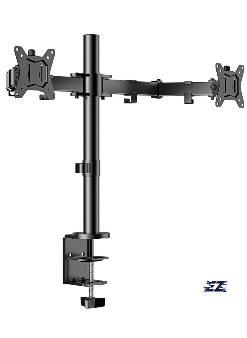 ELTRAZONE Dual Monitor Stand for 13 to 32 Inch Screens, Dual Monitor Arm Mount Ergonomic Viewing Angle, Adjustable Tilt ±45°/ Swivel 180°/ Rotate 360°/ VESA 75/100mm  - Image 1