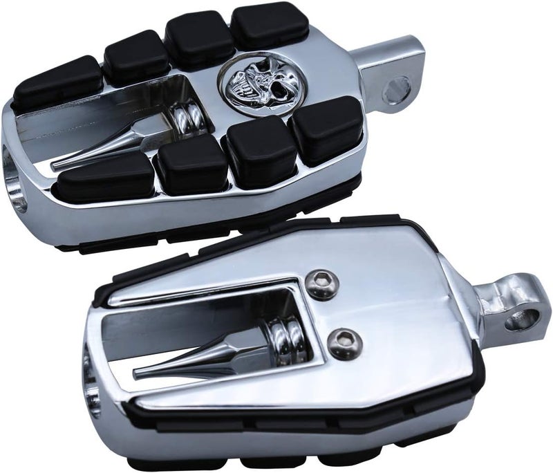 FATECIM Motorcycle Skull Mini Floorboards Foot Pegs Pedals Rests with Male Mount Adapters for Harley - Image 5