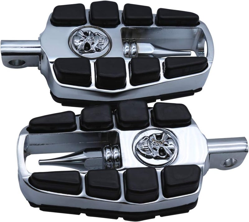 FATECIM Motorcycle Skull Mini Floorboards Foot Pegs Pedals Rests with Male Mount Adapters for Harley - Image 1