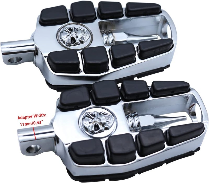 FATECIM Motorcycle Skull Mini Floorboards Foot Pegs Pedals Rests with Male Mount Adapters for Harley - Image 3