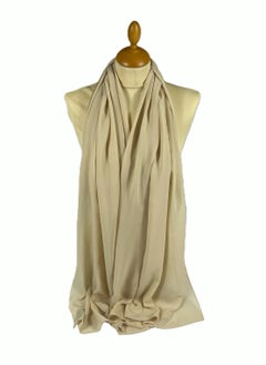 Perfectory PERFECTORY Women Lightweight Solid Chiffon Hijab Shawl Soft Premium Abaya Shawl Wrap Scarves, Long Bridal Hijab Scarf- Beige  - Image 1